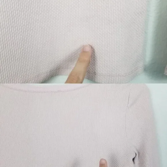 Free People Rare Crafty Cuff Green and Blush Thermal Top Bundle (2) Size Medium - Picture 13 of 13